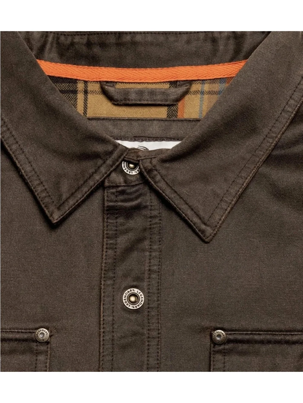 Wax Coated Legendary Whitetails Men’s Lined Shacket Jacket Brown 2XL Snap/Button